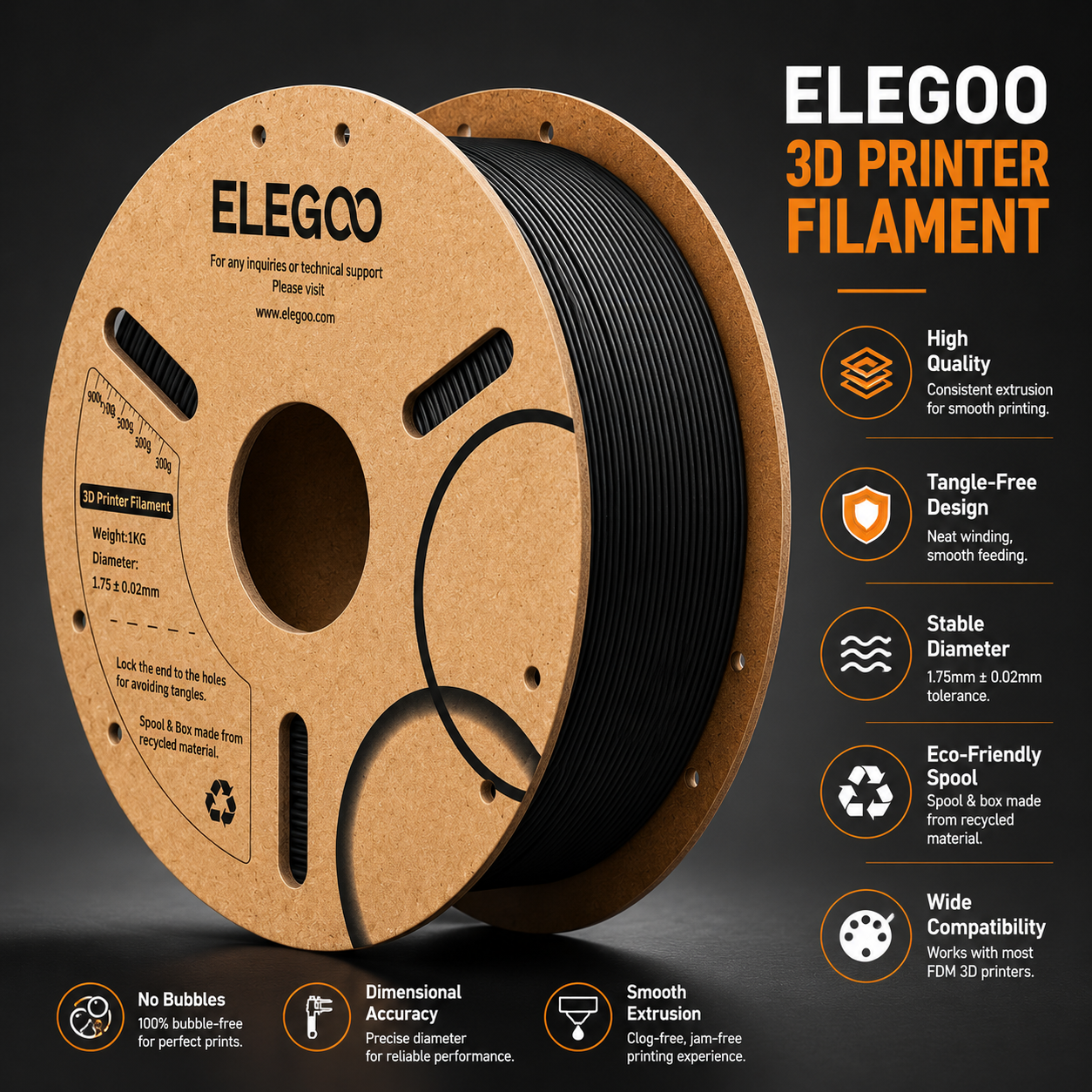 ELEGOO Carbon Fiber PLA Filament
