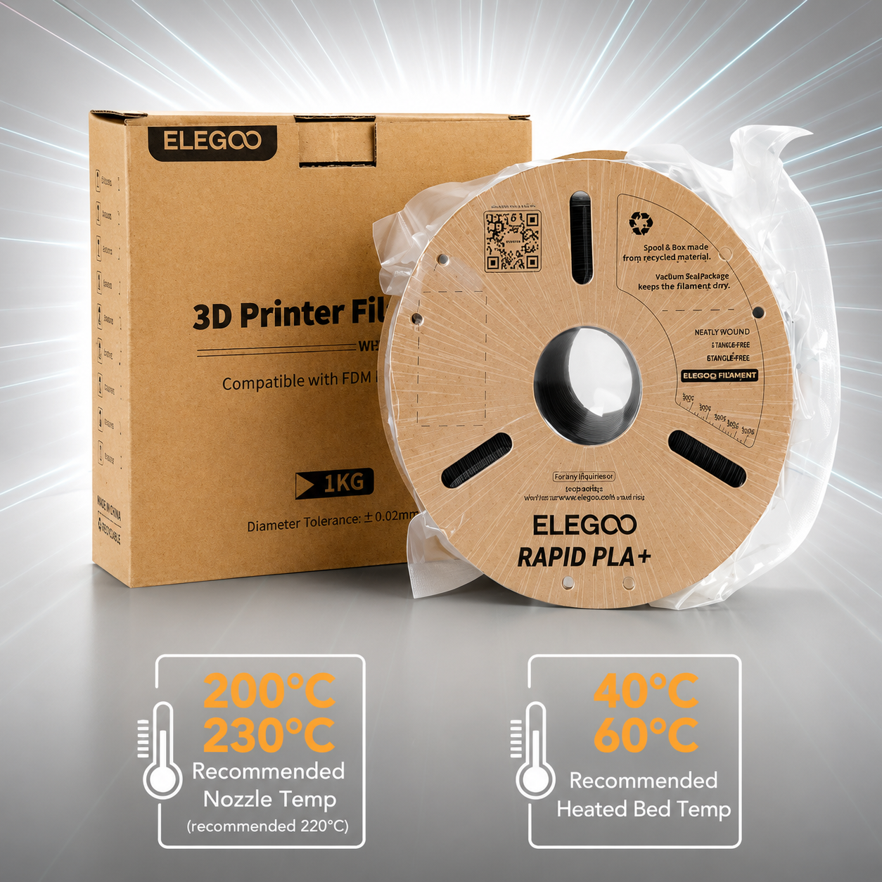 ELEGOO Rapid PLA Plus Filament Beige