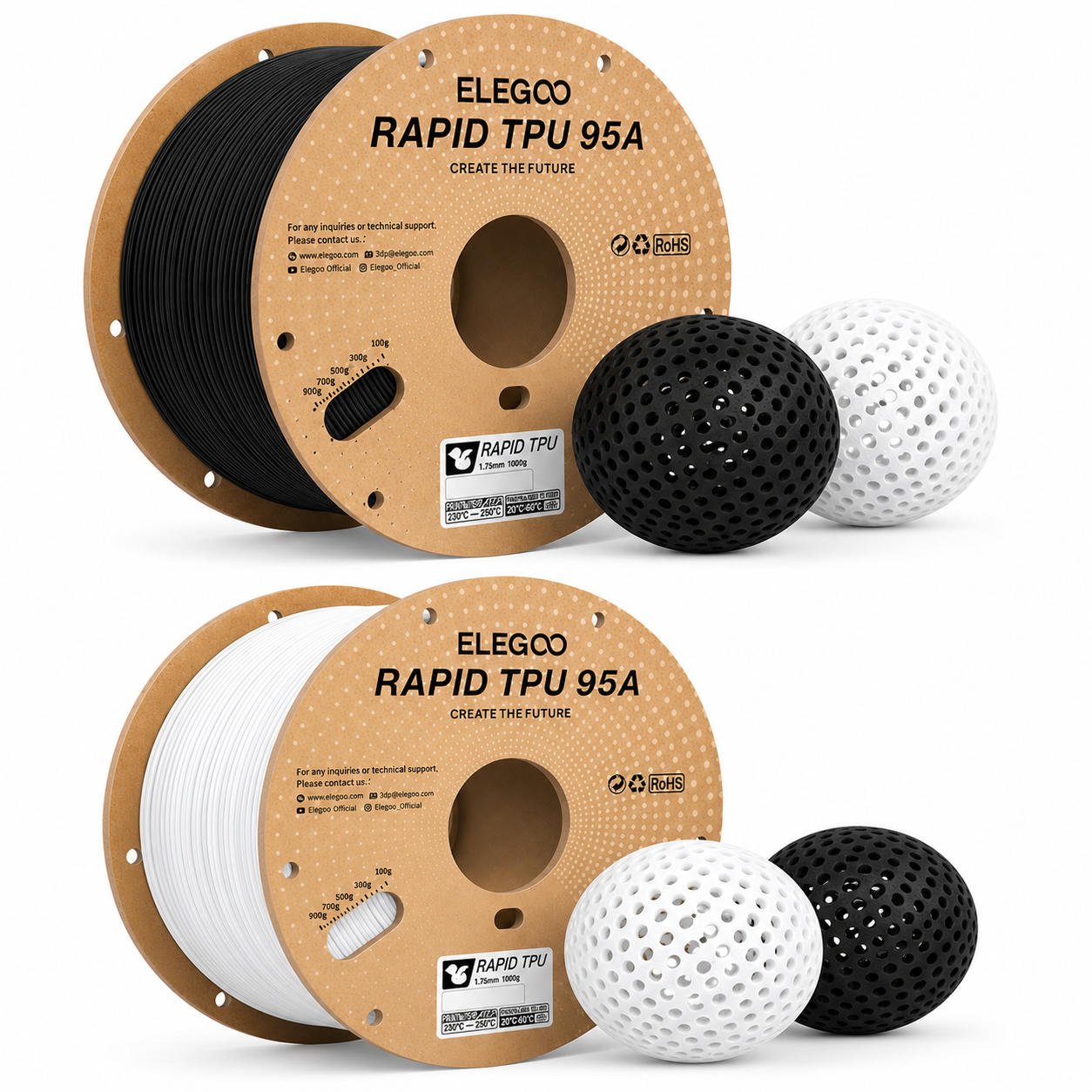 ELEGOO Rapid TPU Filament 1.75mm 1KG