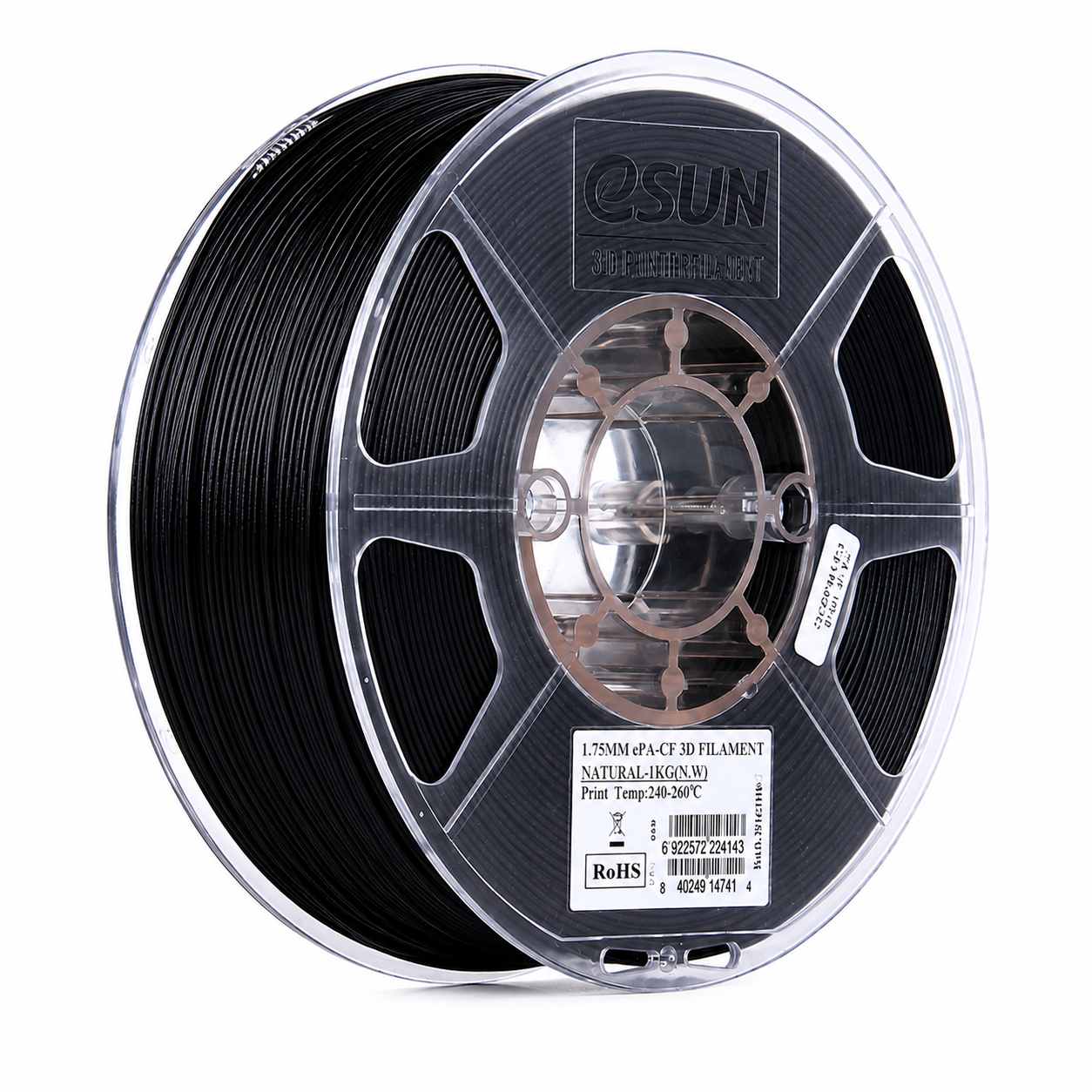 eSUN PA-CF 3D Printing Filament Black, 1.75mm, Net Weight-1kg