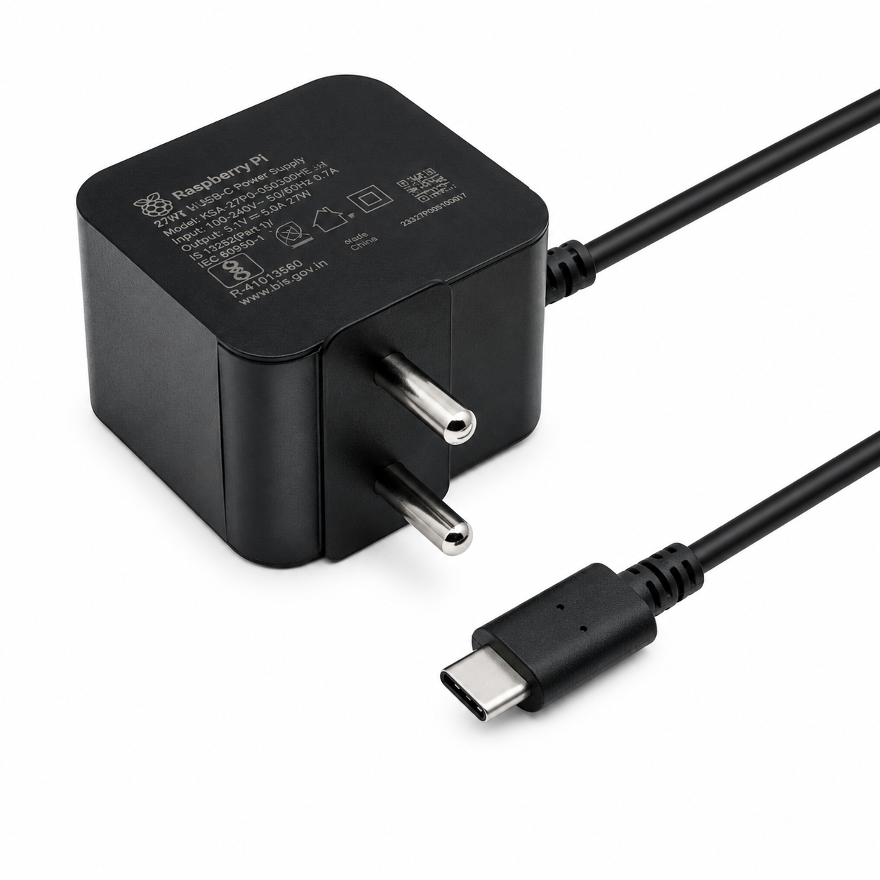Official 27W USB-C PD Power Supply for Raspberry Pi 5- White(Plug Type :IN)