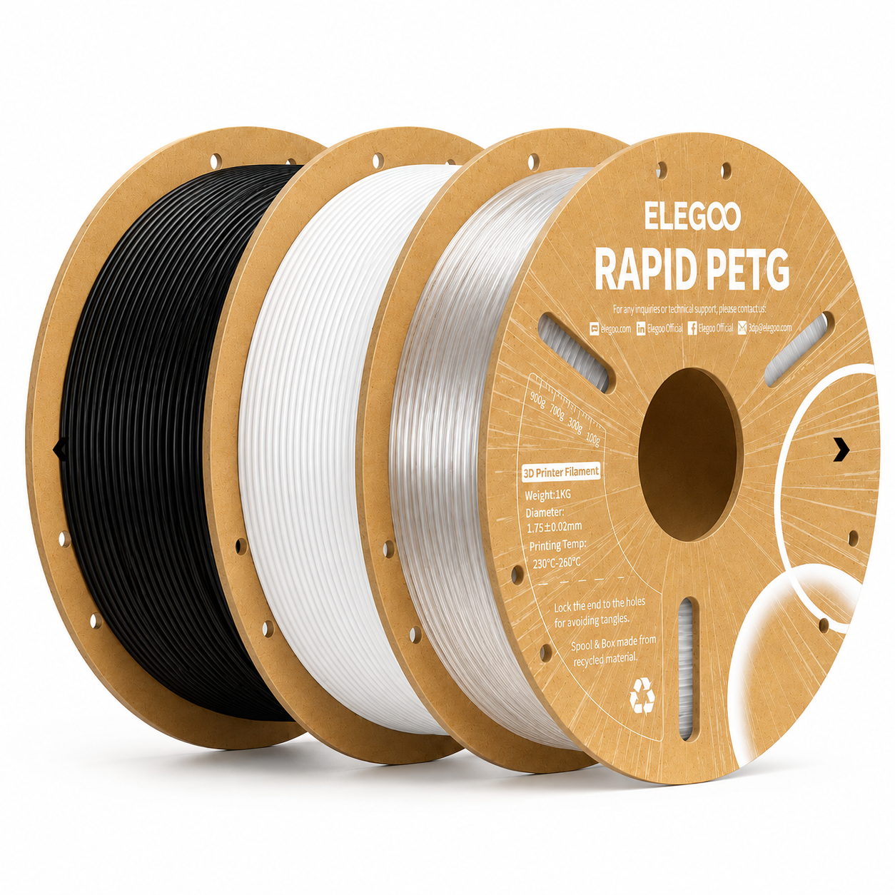 ELEGOO Rapid PETG Filament 1.75mm 1KG